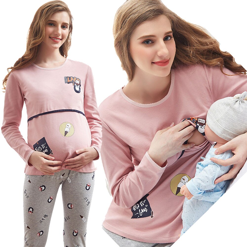 Maternity Women Pajama Nursing Nightgown Sleepwear - Kid Heed